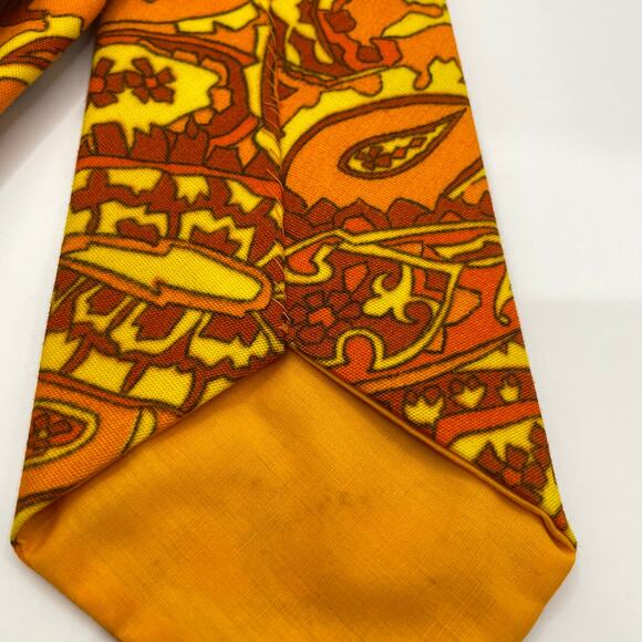 Vintage Handmade 1960's Men's Dress Tie Mod Paisley Design Groovy MCM Hippie - Picture 7 of 10